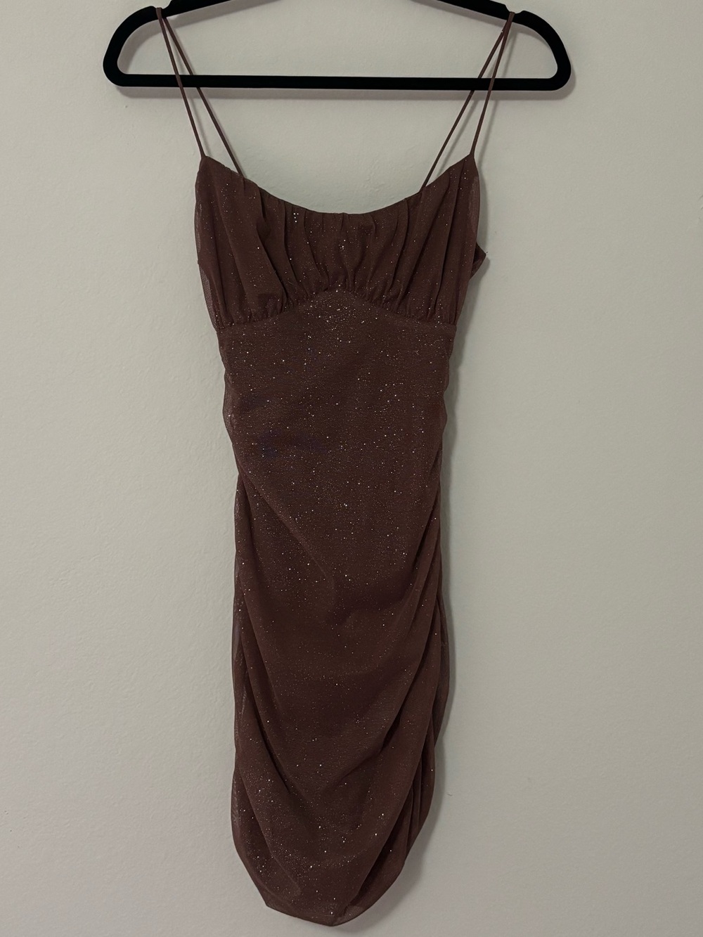🍫 Windsor Brown Glitter Mesh Bodycon Mini 🍫